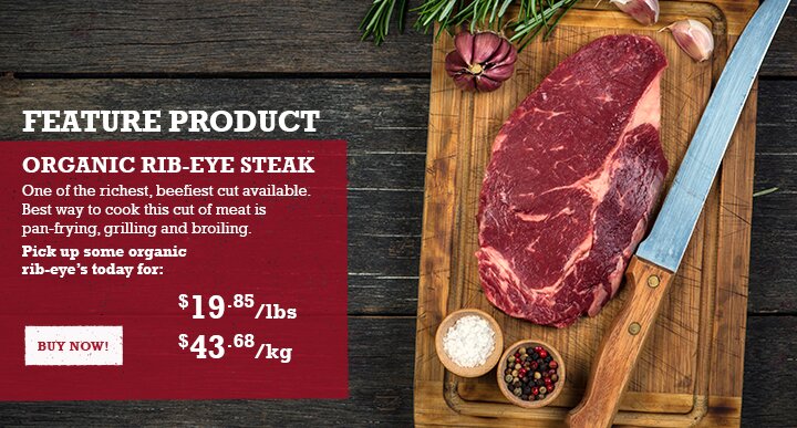 Featured Product: Organic Rib-Eye Steak